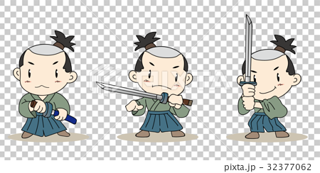侍キャラクター ３パターンのイラスト素材