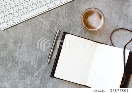 Writers desk with beer 32377301