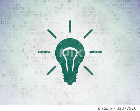 Business concept: Light Bulb on Digital Data Paper Business concept: Light Bulb on Digital Data Paper 32377910