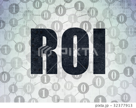 Finance concept: ROI on Digital Data Paper 32377913