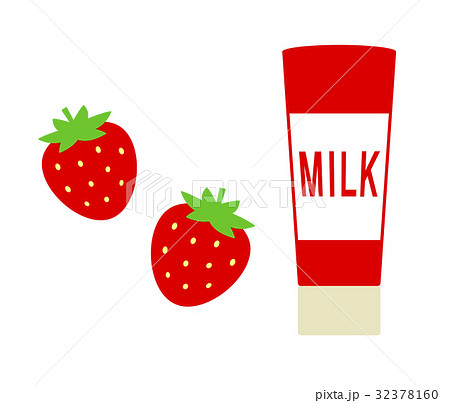 イチゴと練乳のイラスト素材