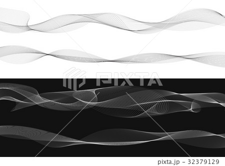 Set of black twist curved lines abstract wave 32379129