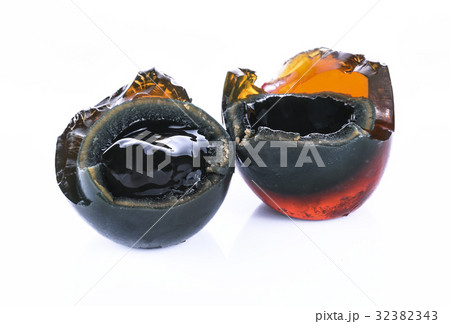 preserved duck eggs on white background 32382343