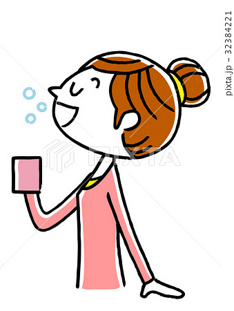 女性：うがい 32384221