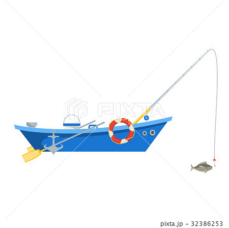 cartoon fisherman in boat
