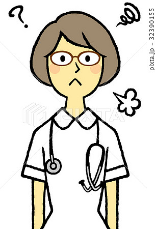 若い看護婦 メガネ 聴診器 表情 若い看護婦 メガネ 聴診器 表情 32390155