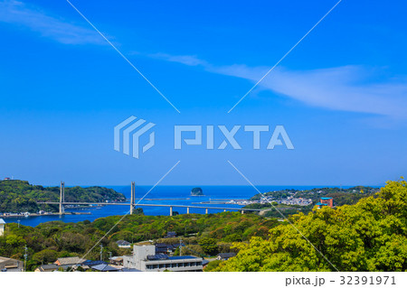 名護屋城跡 加部島・呼子大橋の眺め 佐賀 唐津 名護屋城跡 加部島・呼子大橋の眺め 佐賀 唐津 32391971