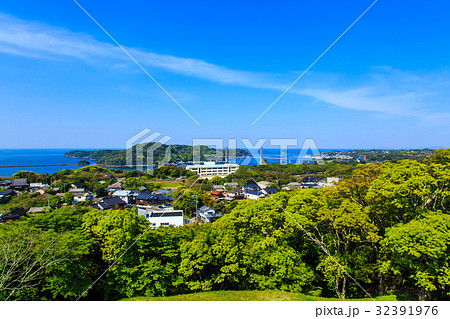 名護屋城跡　加部島・呼子大橋の眺め　佐賀　唐津 32391976
