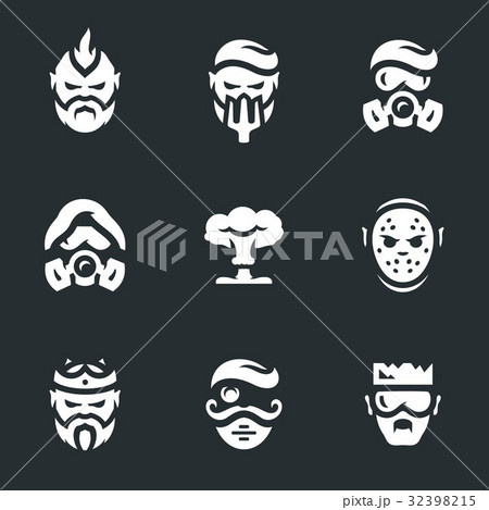 Vector Set of Post-apocalypse Characters Icons. Vector Set of Post-apocalypse Characters Icons. 32398215