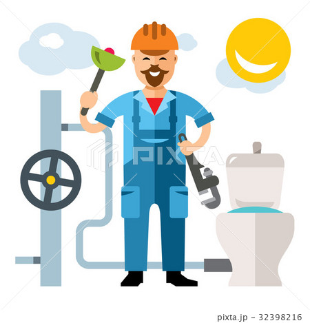 Vector Plumber. Flat style colorful Cartoon Vector Plumber. Flat style colorful Cartoon 32398216