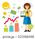 Vector Business woman using laptop 32398496