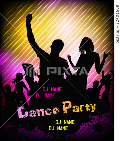 Disco party poster background - Stock Illustration [32401609] - PIXTA