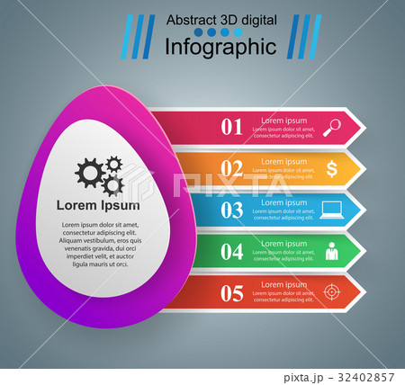 Business Infographics origami egg illustration. 32402857
