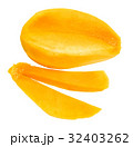 Mango fruit slices isolated on white background. 32403262
