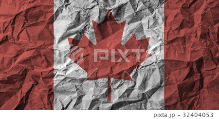 Canada Flag With High Detail Of Crumpled Paper のイラスト素材
