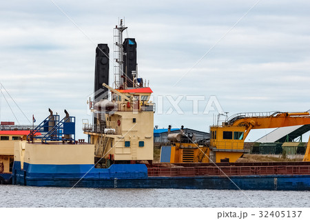 Blue cargo ship Blue cargo ship 32405137
