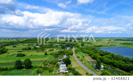 View of village of central Russia from above 32408821