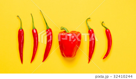 Above view at Chili pepper Above view at Chili pepper 32410244