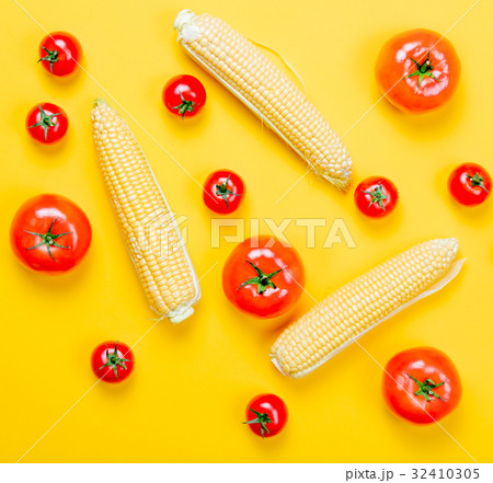 Above view at tomatoes and corn 32410305