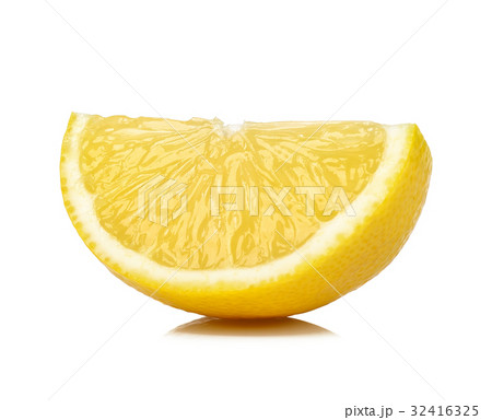 Slice of lemon isolated on white background 32416325