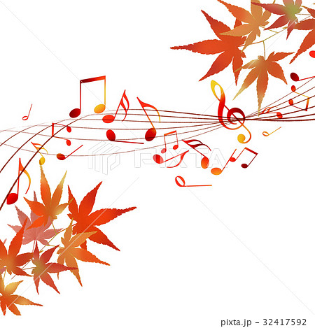 紅葉 譜面 音楽 秋のコンサートのイラスト素材