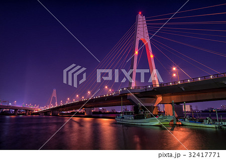 【東京夜景】 大師橋 夜景 【東京夜景】 大師橋 夜景 32417771