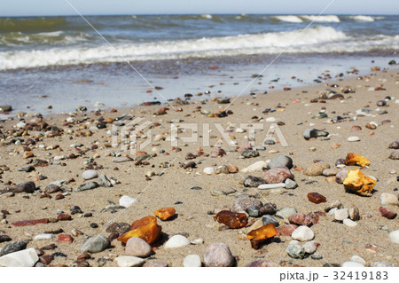 Some pieces of amber found on the Baltic seashore 32419183