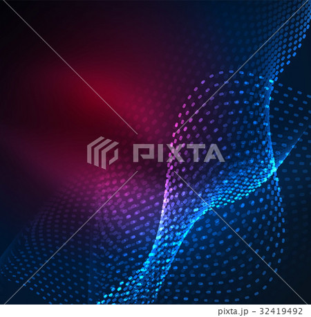 Glowing particles wave design template 32419492