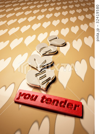 Inscription LOVE you tender. 3D rendering. 32419580