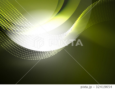 Glowing wave created with particles on dark color Glowing wave created with particles on dark color 32419654