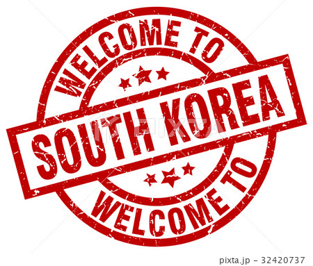 welcome to South Korea red stamp welcome to South Korea red stamp 32420737