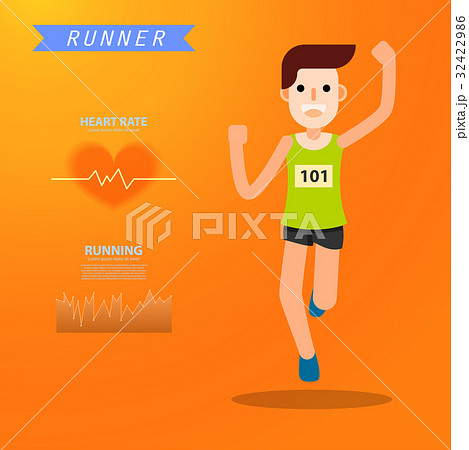 young man running marathon sport infographic 32422986