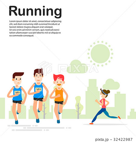 young people running and training marathon sport 32422987