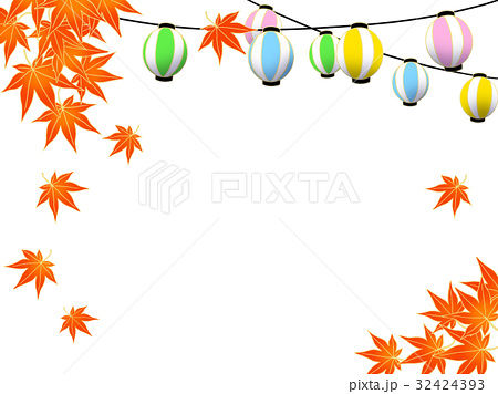 秋祭フレームのイラスト素材 32424393 Pixta