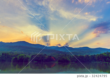 image of lake and the mountain. image of lake and the mountain. 32424795