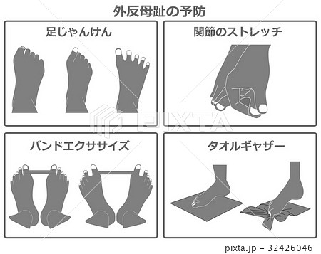 外反母趾の予防運動（灰色・説明あり） 32426046