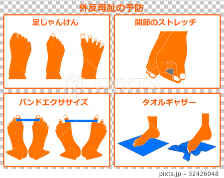 外反母趾の予防運動（オレンジ色・説明あり） 32426048