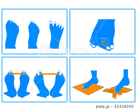 外反母趾の予防運動（青色・説明なし） 32426050