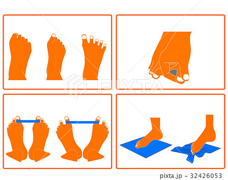 外反母趾の予防運動(オレンジ色・説明なし) 外反母趾の予防運動(オレンジ色・説明なし) 32426053