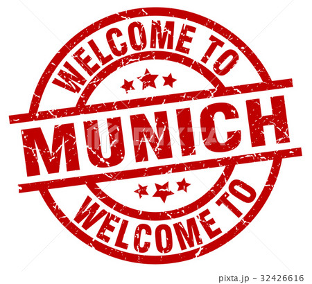 welcome to Munich red stamp 32426616