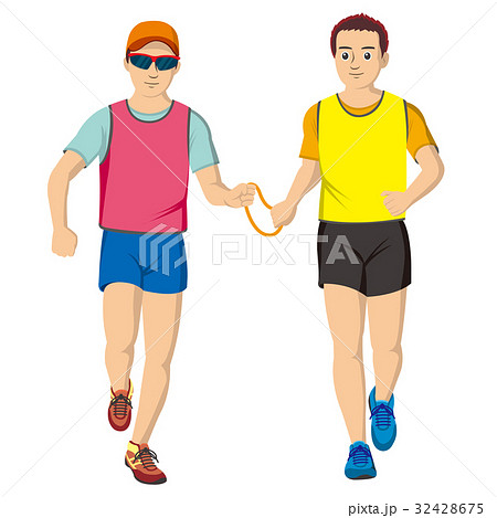 視覚障害者マラソン男性 32428675