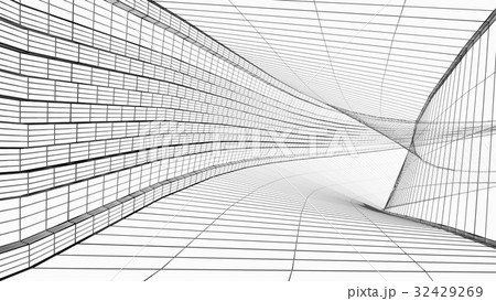 Abstract architecture wireframe structure 3D Abstract architecture wireframe structure 3D 32429269
