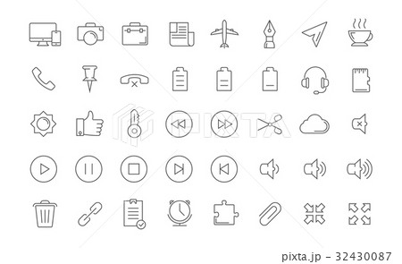 Set Vector Flat Line Icons Mobile Design 32430087