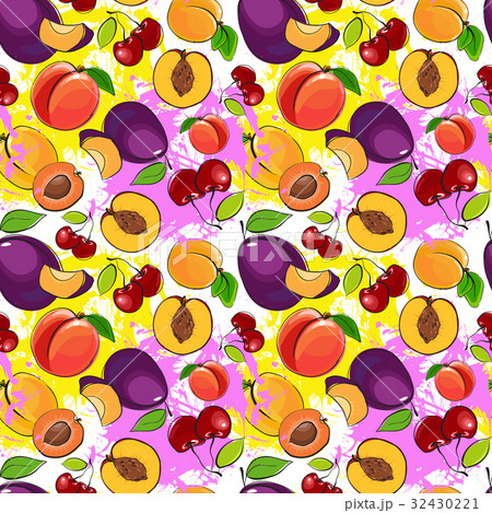 Seamless Pattern Different Fruits Summer Ornament 32430221