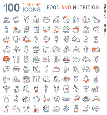 Set Line Icons Food 32430268