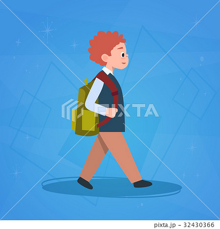 Boy Pupil Walking To School Schoolboy Small 32430366