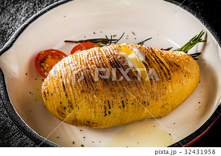 スウェーデン風ベイクドポテト Swedish Style Baked Potato の写真素材