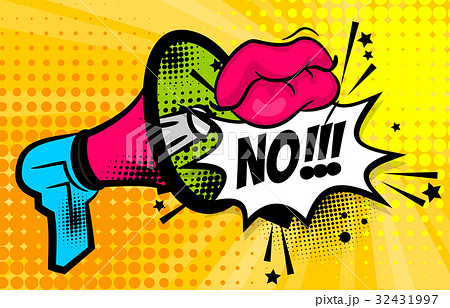 Megaphone pop art comic text NO 32431997