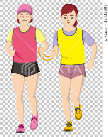 視覚障害者マラソン女性 32432693