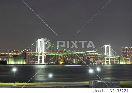 豊洲ぐるり公園 レインボーブリッジ夜景 豊洲ぐるり公園 レインボーブリッジ夜景 32433221